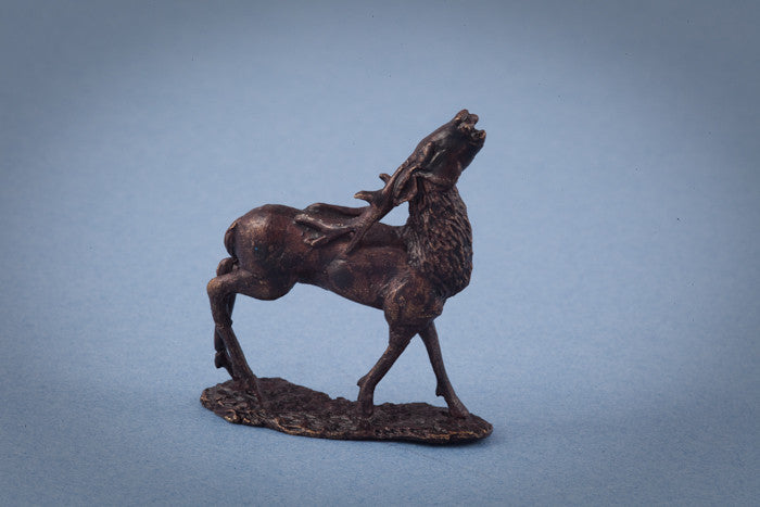 Miniature Bronze Stag Baying