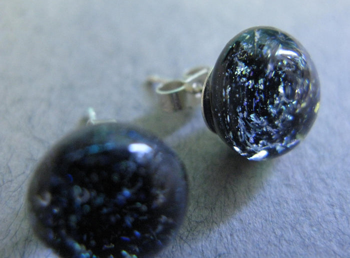 Dichroic Galaxy Ear Studs by Glenn Godden