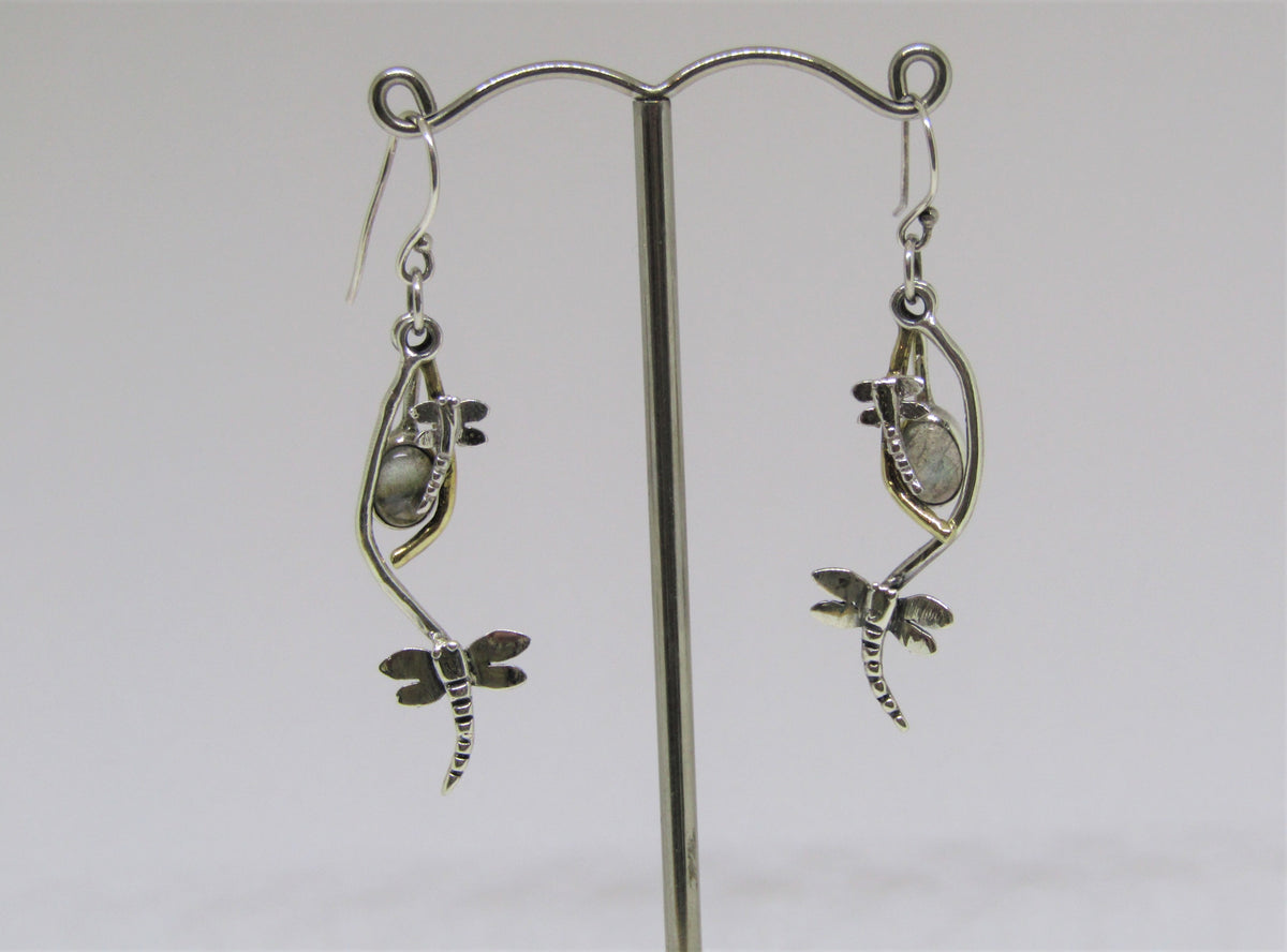 Rippled Earrings with Labradorite made by Madeleine Blaine.
