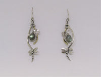 Rippled Earrings with Labradorite made by Madeleine Blaine.