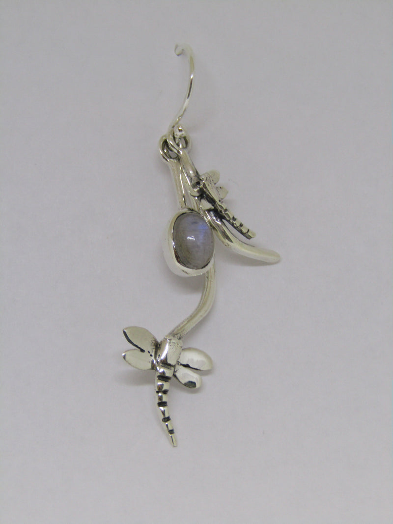 Rippled Earrings with Moonstone made by Madeleine Blaine.