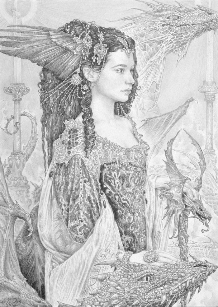 The Dragon Maiden by Ed Org - Signed Print