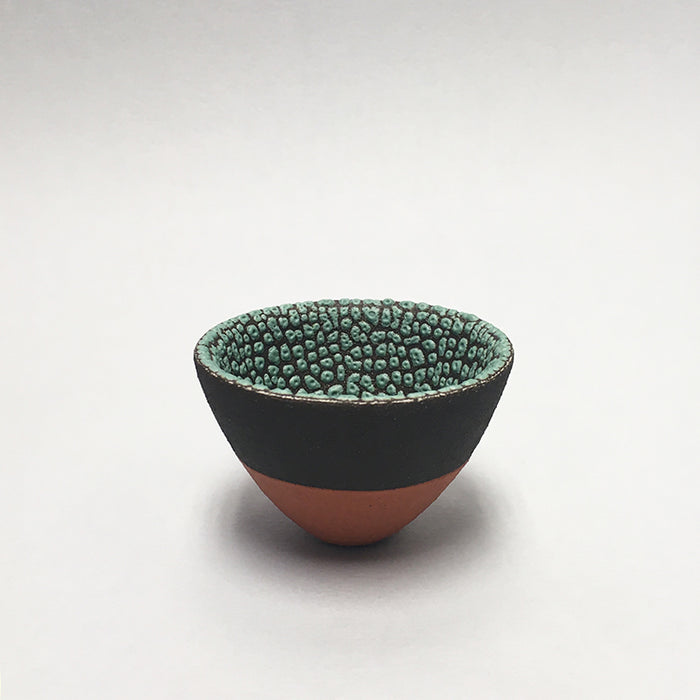 Tall Black and Turquoise Bowl 3  by Emma Williams