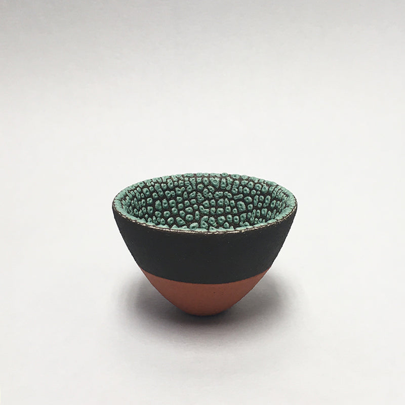 Tall Black and Turquoise Bowl 3  by Emma Williams