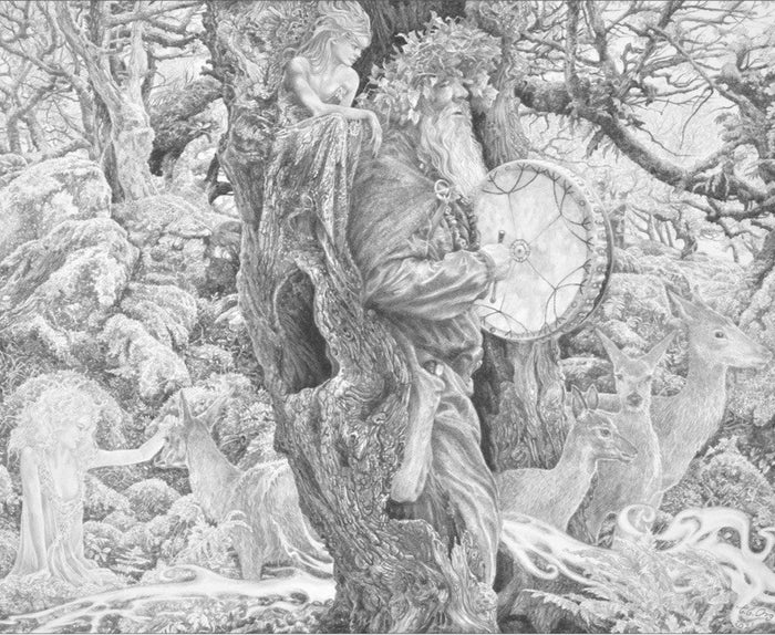 Enter, Green Man by Ed Org - Original Drawing