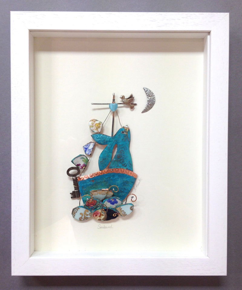 Framed Assemblage 'Seabound' by Linda Lovatt