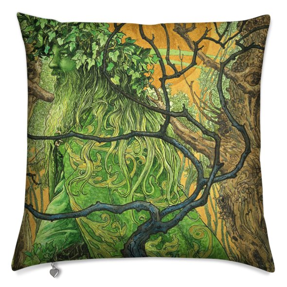 Green Man Cushion by Ed Org