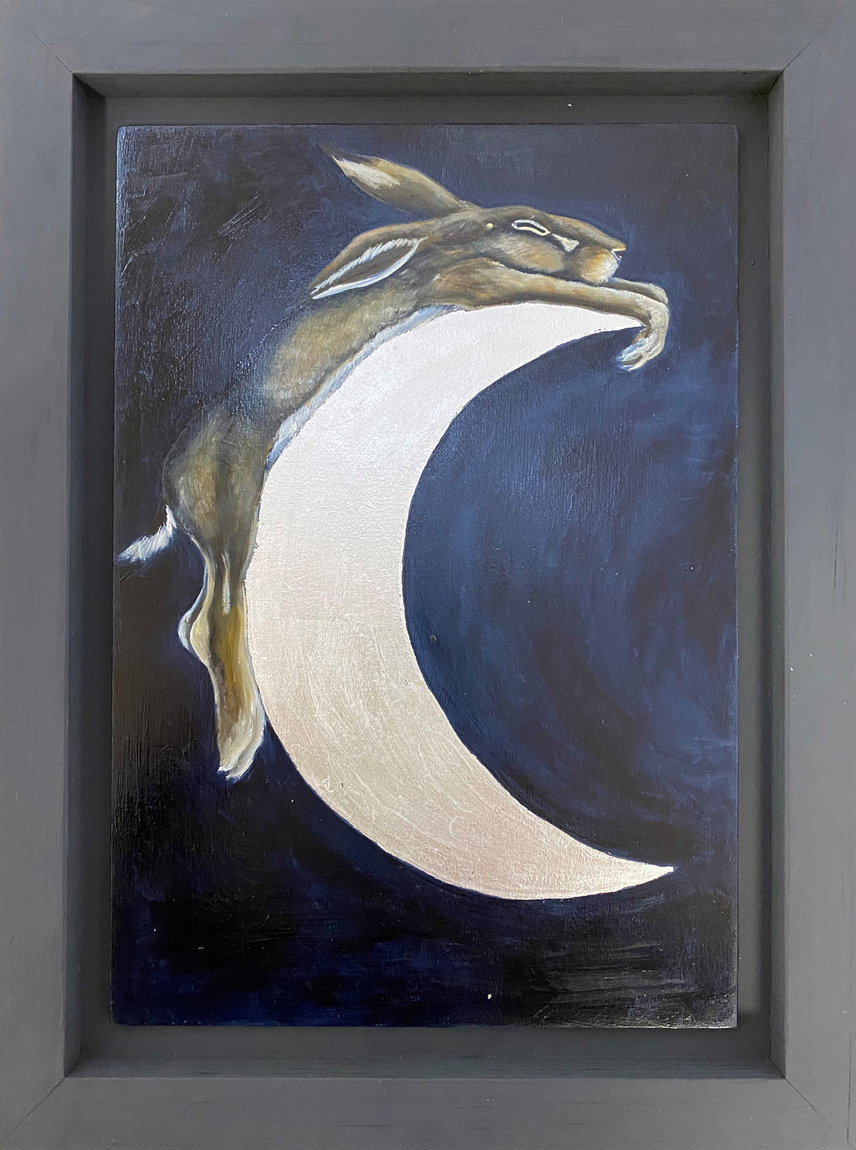 Hare on Silver Moon by Becky Munting