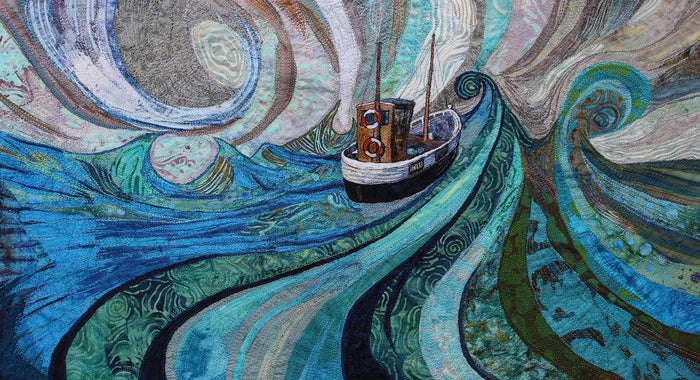 Heading Home - textile art by Rachel Wright