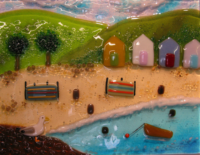 Debbie Lord - Glass Panel - Holidays by the Sea
