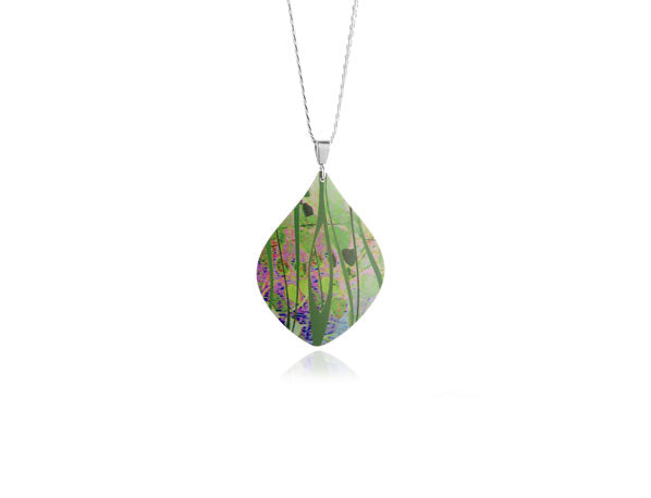 Honesty Green Aluminium Pendant by Pixalum