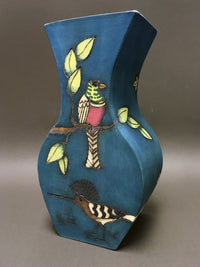 Tall Toucan, Chameleon and Hoopoe Vase by Jeanne Jackson