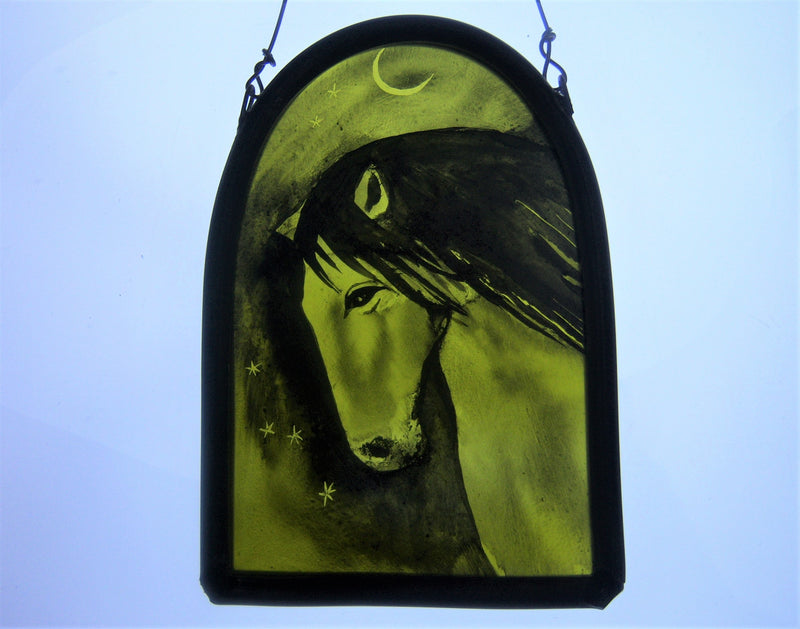 Horse -  Stained Glass Hanging Panel by Debra Eden