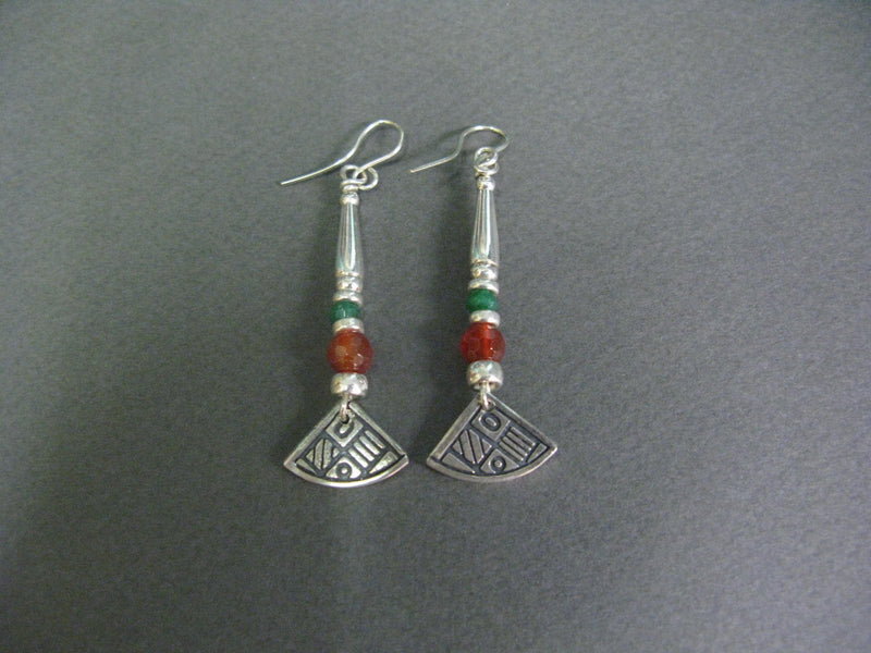 Faceted Carnelion & Quartz (Green) Earrings By Anne Farag