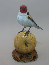 Goldfinch on Apple Bronze by David Meredith