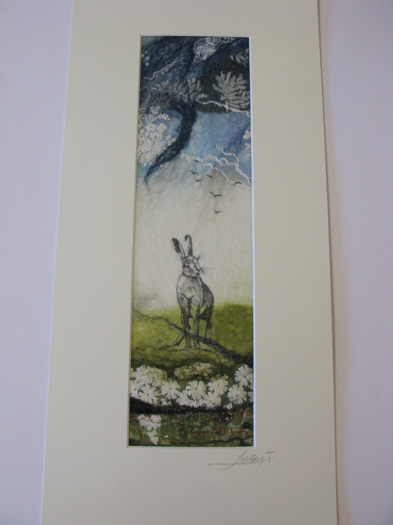 Standing Hare with Daises by Lindsey Tyson