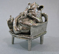 Sleeping Dormouse - Miniature Pewter Figurine by Robert James