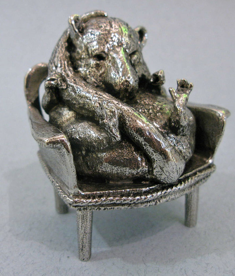 Sleeping Dormouse - Miniature Pewter Figurine by Robert James