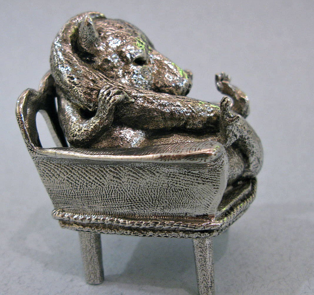 Sleeping Dormouse - Miniature Pewter Figurine by Robert James