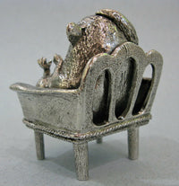 Sleeping Dormouse - Miniature Pewter Figurine by Robert James