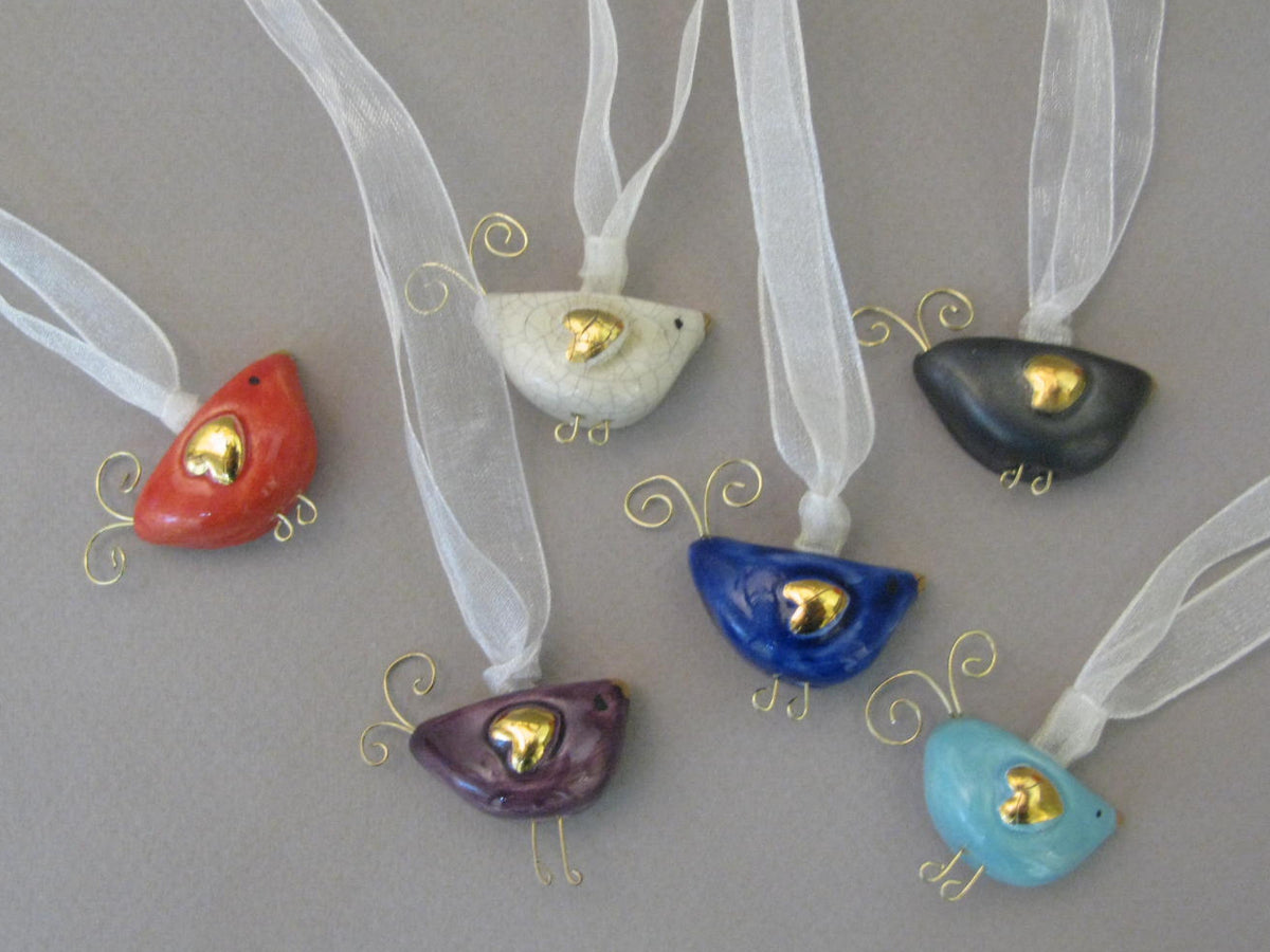 Birds Pendants on Ribbon by Sophie Smith