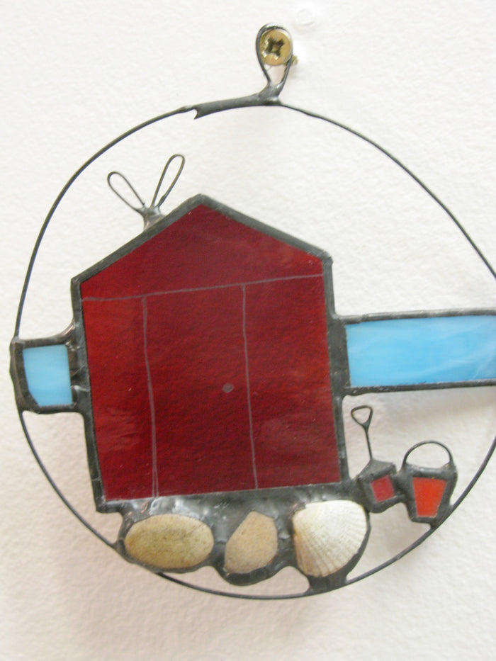 Hand painted glass and lead panel, by Naomi Brangwyn
