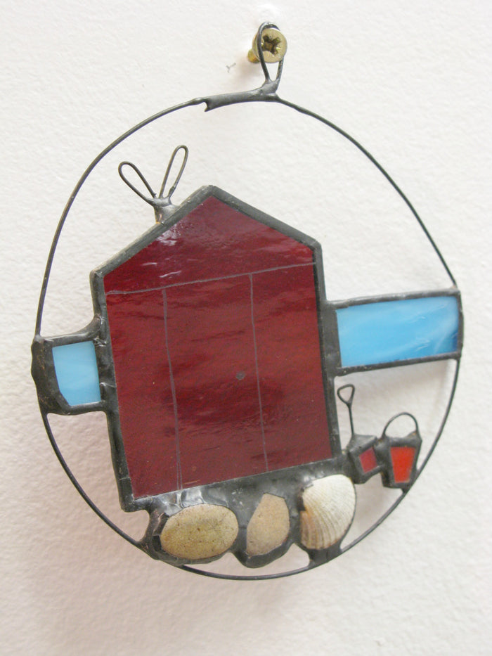 Hand painted glass and lead panel, by Naomi Brangwyn