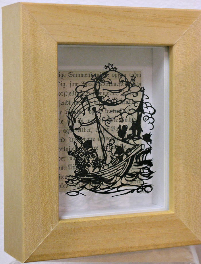 The Owl & The Pussycat - Original Paper Cut by Paper Panda
