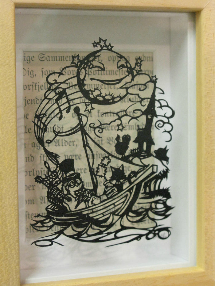 The Owl & The Pussycat - Original Paper Cut by Paper Panda