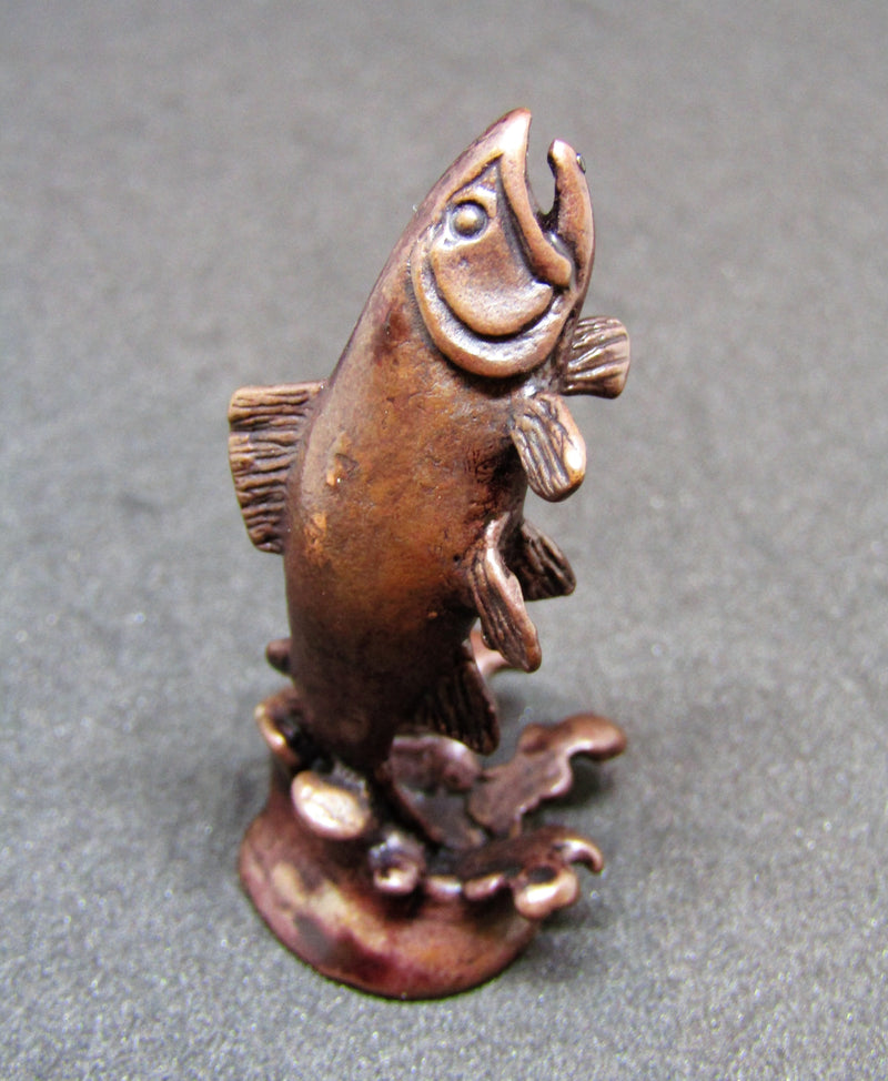 Miniature Bronze Salmon Leaping