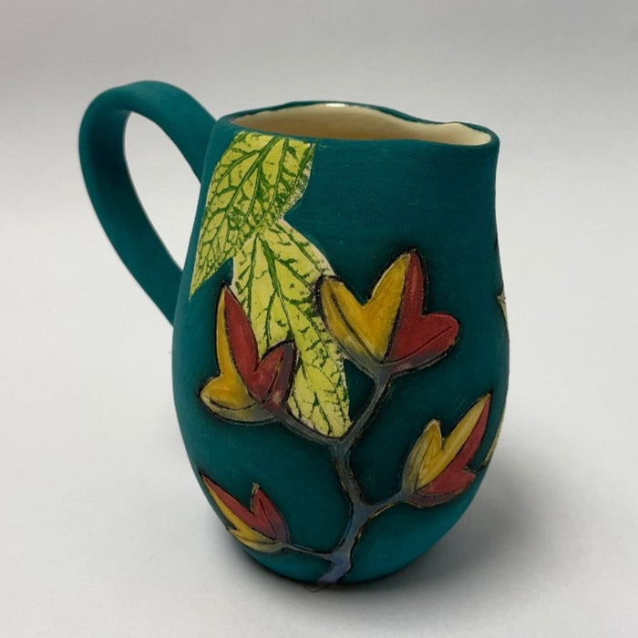 Small Teal jug by Jeanne Jackson