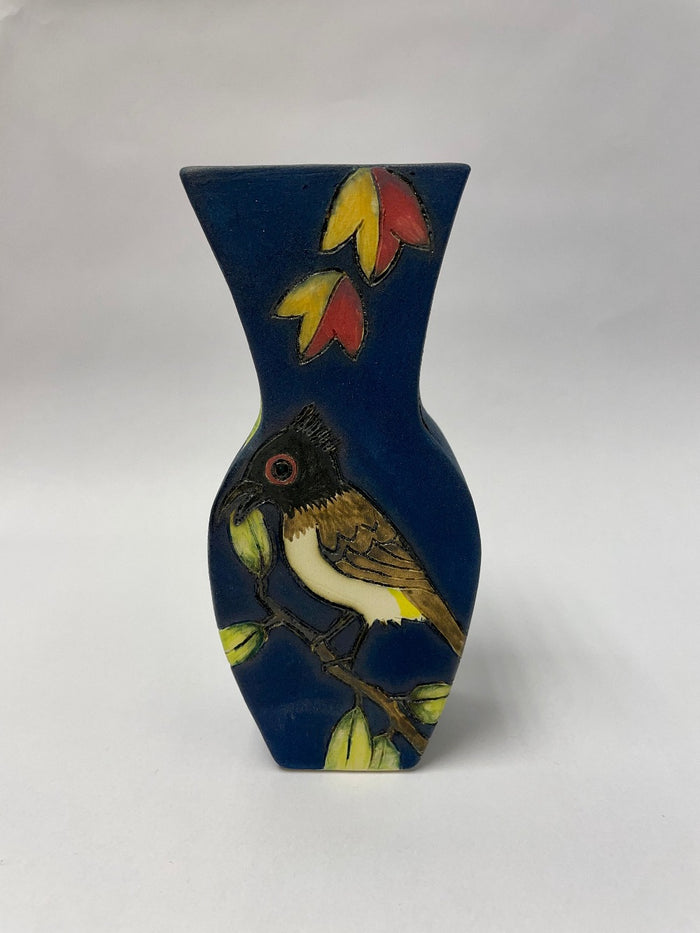 Blue Bird vase by Jeanne Jackson