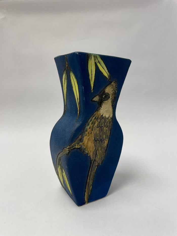 Blue Bird vase by Jeanne Jackson
