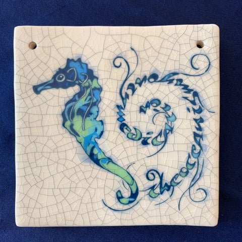 Hand-crafted & painted tile by Mel Chambers