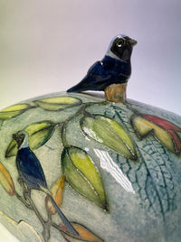 Rectangular Blue Bird butter dish by Jeanne Jackson