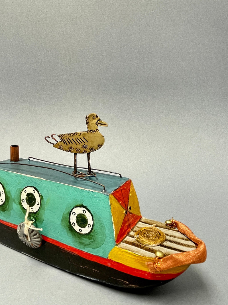 Narrow boat with duck by Frances Noon