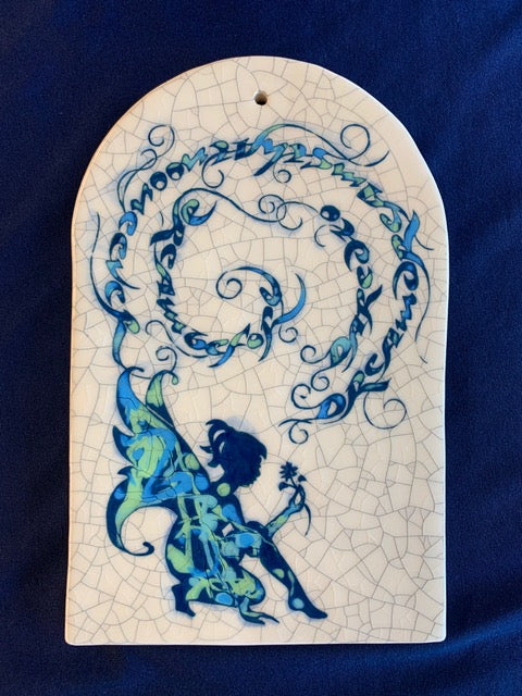 Hand-crafted & painted tile by Mel Chambers