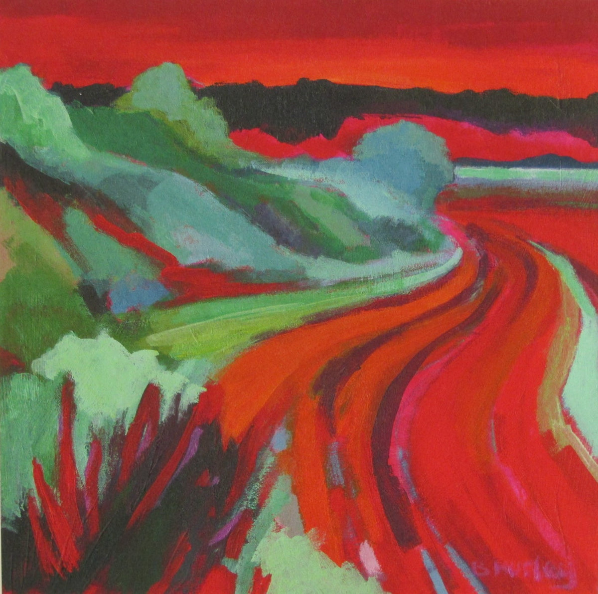Red and Gold Furrows by Brenda Hurley