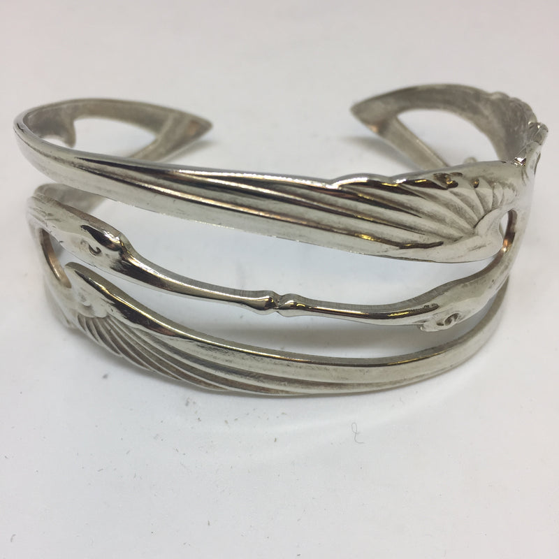 Art Nouveau Cranes Design Cuff by Jess Lelong
