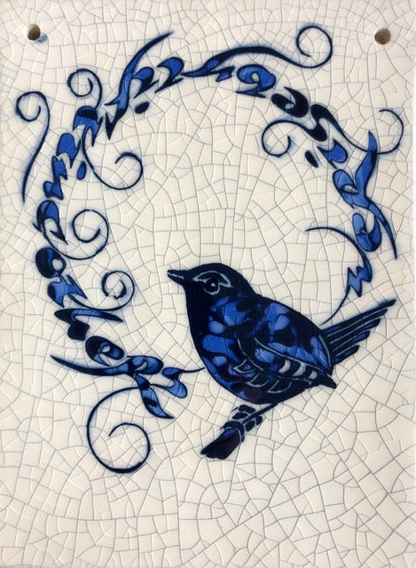 Hand-crafted & painted tile by Mel Chambers