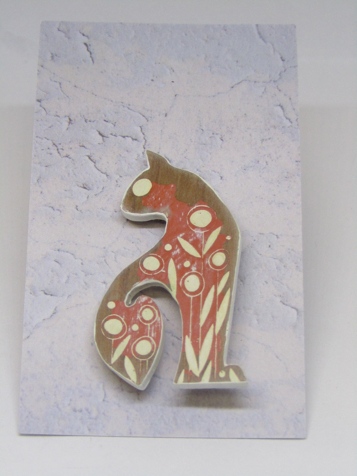 Cat Brooch with Orange Colouring by Sarah Kelly