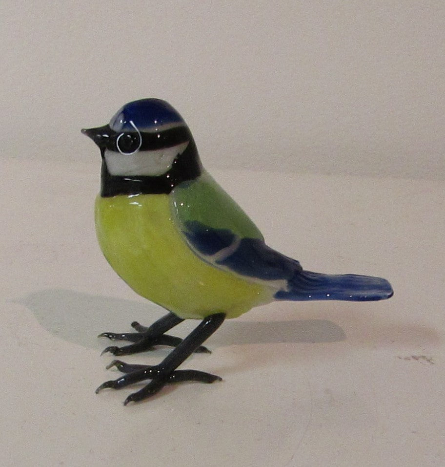 Glass Blue Tit by Sandra Young