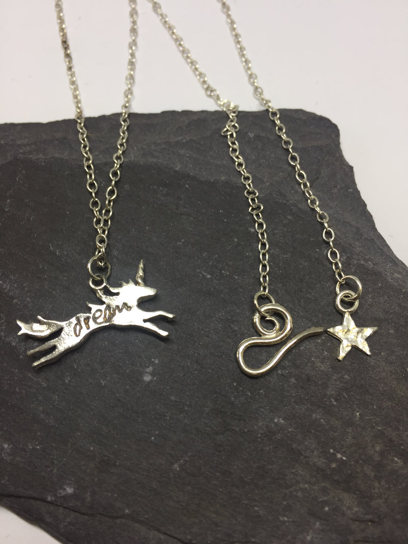 Sterling Silver Unicorn Necklace by Jesa Marshall