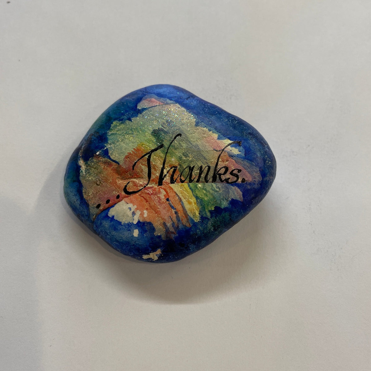 "Heart Felt Thanks" Hand Painted Stone by Alexis Penn Carver 