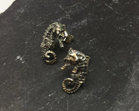 Seahorse Stud Earrings - Sterling Silver Hand-Crafted by Jesa Marshall