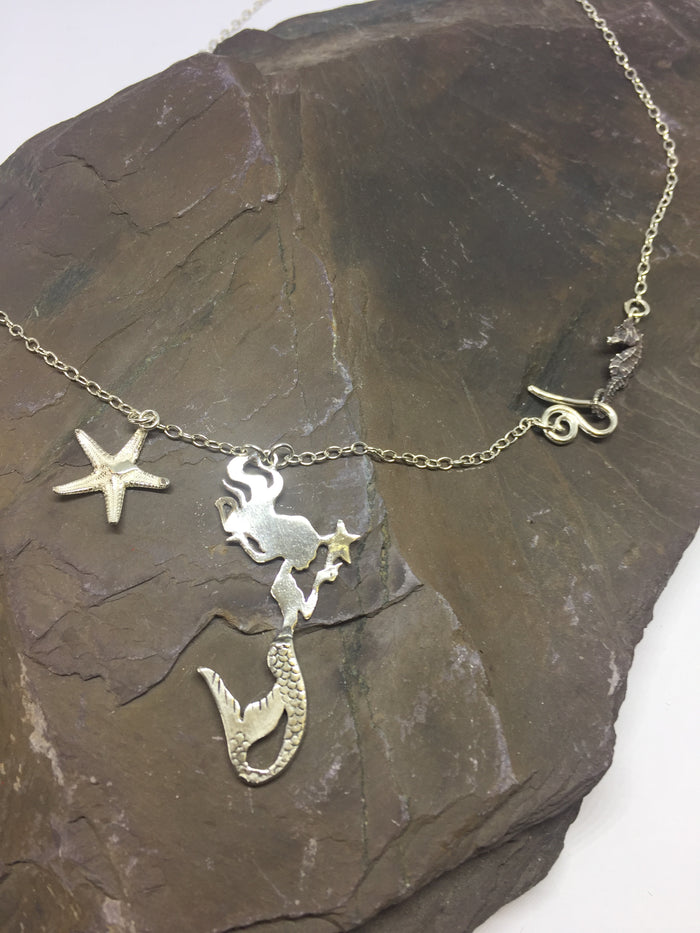 Sterling Silver Mermaid Necklace by Jesa Marshall