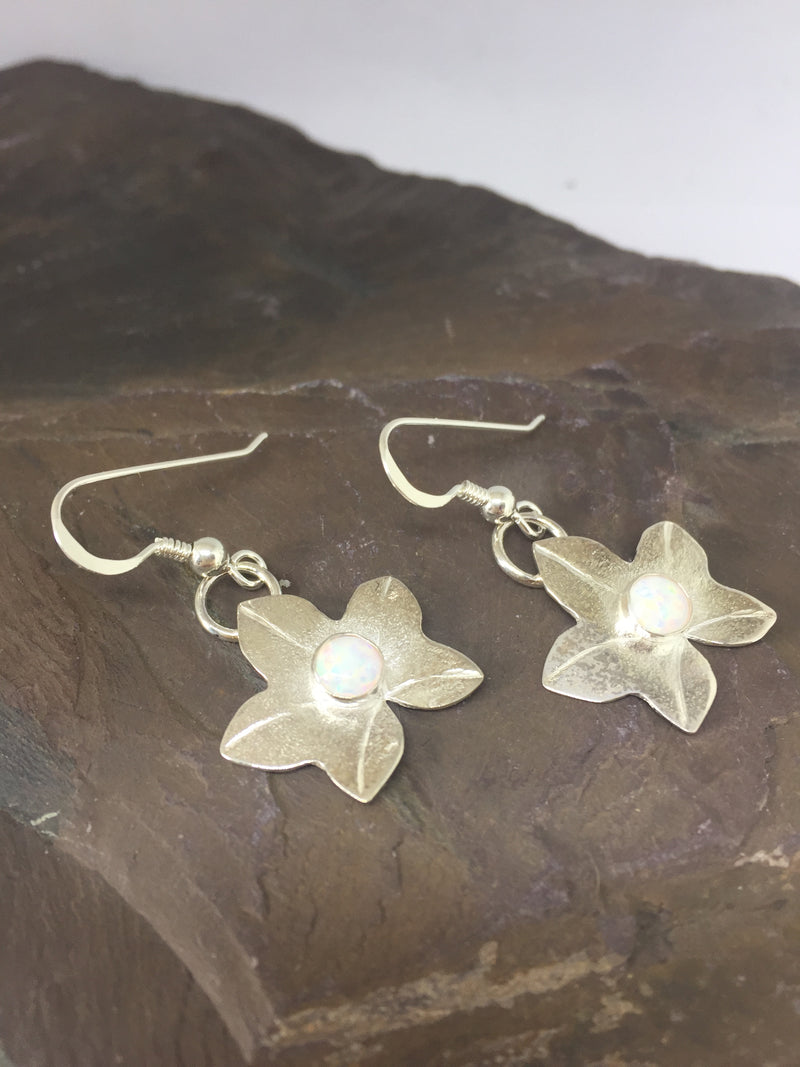 Ivy Leaf Drop Earrings with Opals by David Weinberger (Lavan Jewellery) 