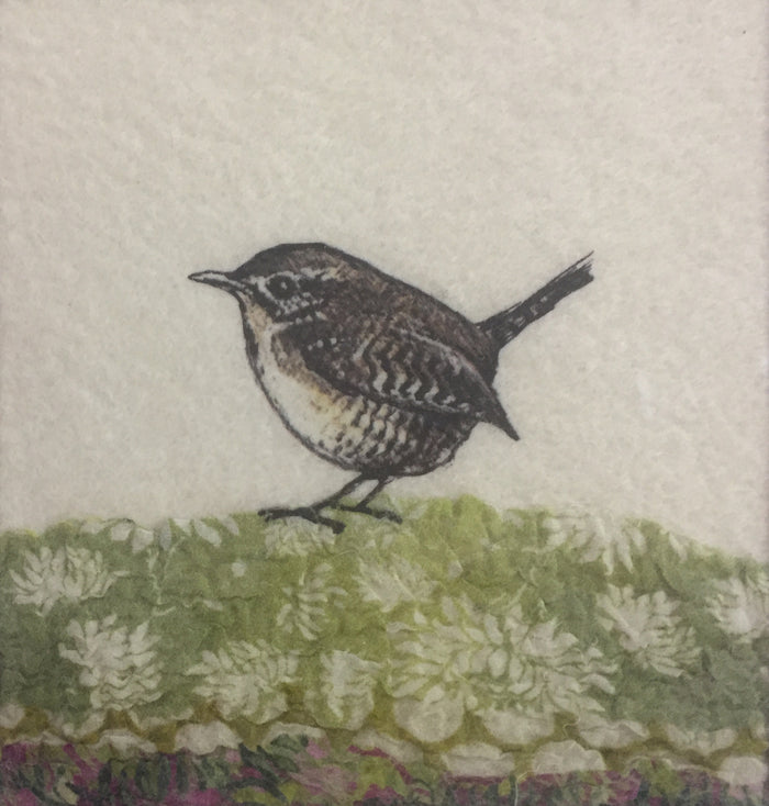 Wren - textile art by Lindsey Tyson