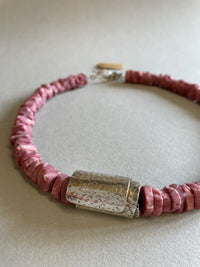 Rhodonite and Silver Necklace by Angela Learoyd