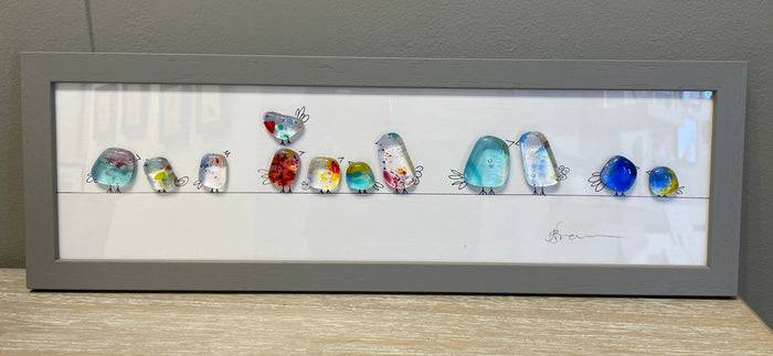 Birds and Bees - Fused Glass and Illustration